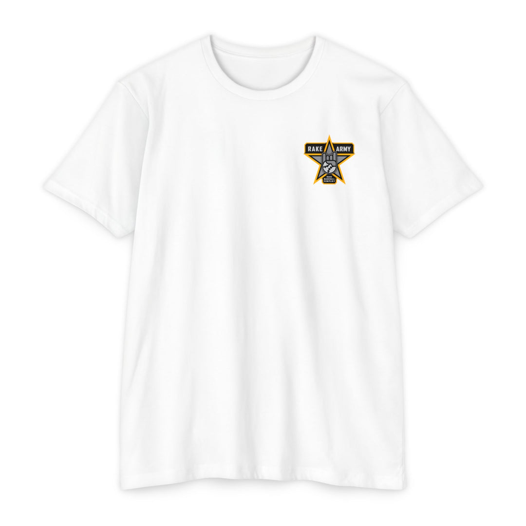Unisex Graphic Rake Army T-Shirt, Casual Tee, Vintage Style, Gift for Music Lovers, Comfortable Everyday Wear, Birthday Gift, Festival Outfit - Rake Baseball Company - RAKE BASEBALL | BASEBALL T-SHIRT | BASEBALL CLOTHING | GOOD VIBES ONLY
