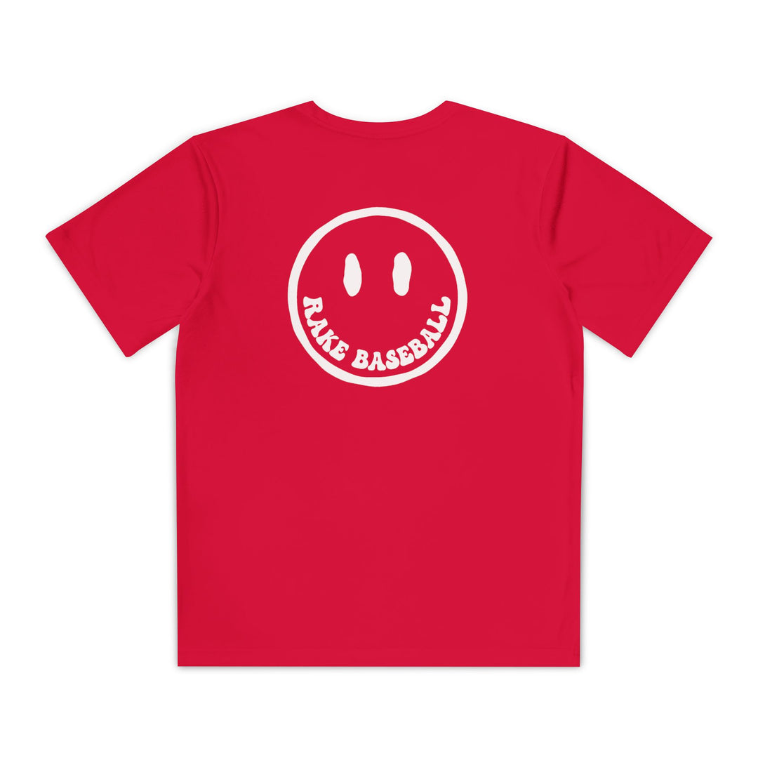 Kids Rake Smile Dry Fit Tee - Rake Baseball Company - RAKE BASEBALL | BASEBALL T-SHIRT | BASEBALL CLOTHING | GOOD VIBES ONLY
