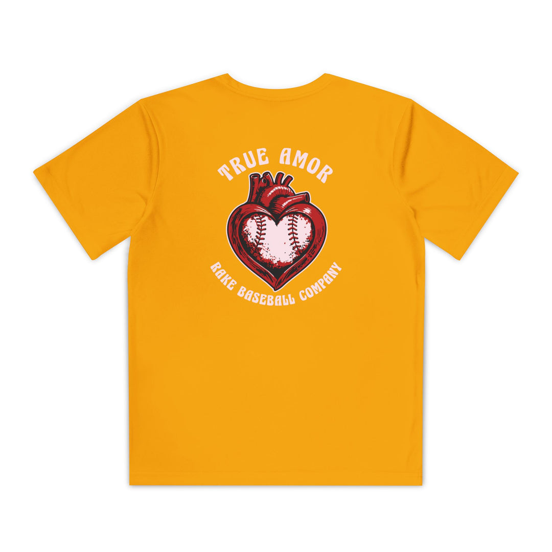 Kids True Amor Baseball Dry Fit Tee - Rake Baseball Company - RAKE BASEBALL | BASEBALL T-SHIRT | BASEBALL CLOTHING | GOOD VIBES ONLY