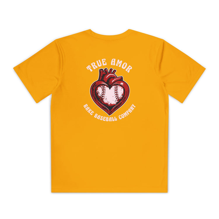 Kids True Amor Baseball Dry Fit Tee - Rake Baseball Company - RAKE BASEBALL | BASEBALL T-SHIRT | BASEBALL CLOTHING | GOOD VIBES ONLY