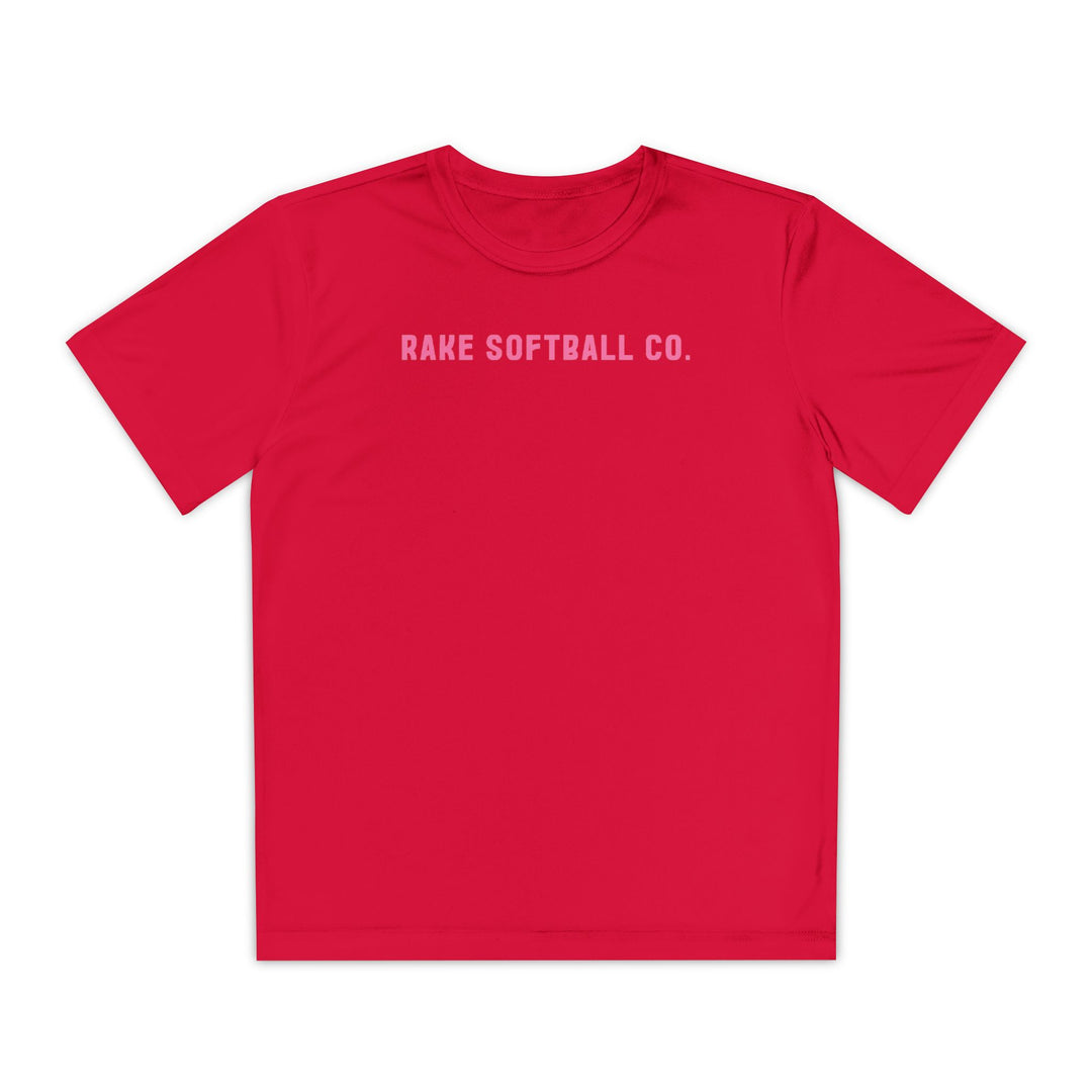 Kids Rake Softball Company Dry Fit Tee - Rake Baseball Company - RAKE BASEBALL | BASEBALL T-SHIRT | BASEBALL CLOTHING | GOOD VIBES ONLY