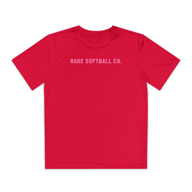 Kids Rake Softball Company Dry Fit Tee - Rake Baseball Company - RAKE BASEBALL | BASEBALL T-SHIRT | BASEBALL CLOTHING | GOOD VIBES ONLY
