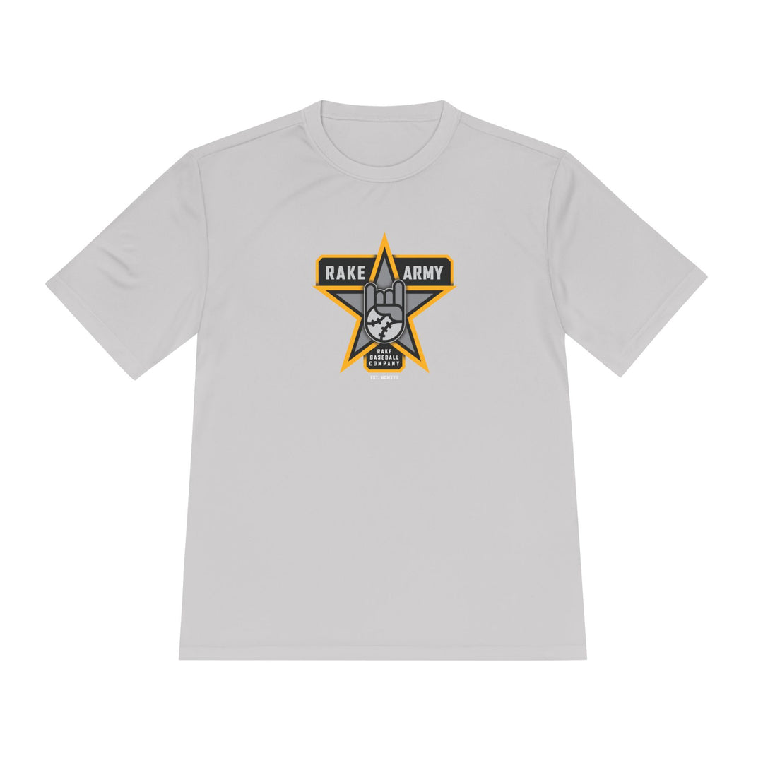 Rake Army Dry Fit Tee - Rake Baseball Company - RAKE BASEBALL | BASEBALL T-SHIRT | BASEBALL CLOTHING | GOOD VIBES ONLY