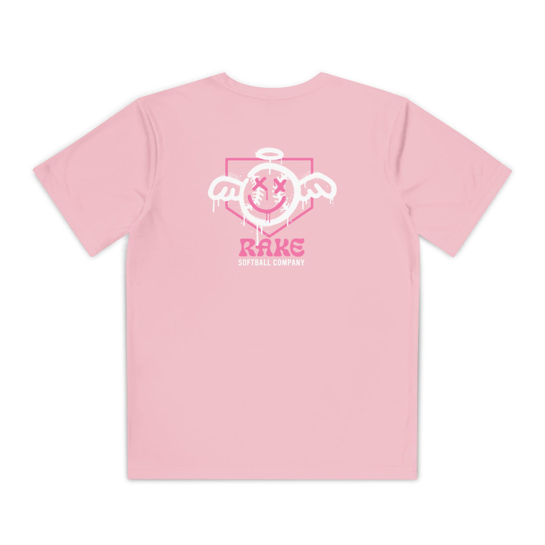 Kids She Angel Drip Softball Dry Fit Tee - Rake Baseball Company - RAKE BASEBALL | BASEBALL T-SHIRT | BASEBALL CLOTHING | GOOD VIBES ONLY