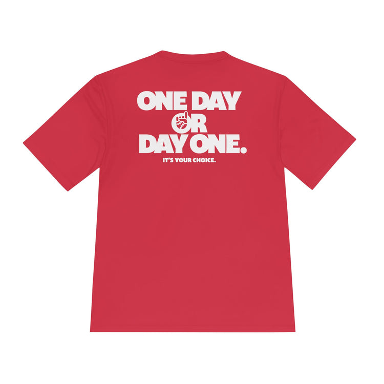 One Day or Day One Dry Fit Tee - Rake Baseball Company - RAKE BASEBALL | BASEBALL T-SHIRT | BASEBALL CLOTHING | GOOD VIBES ONLY