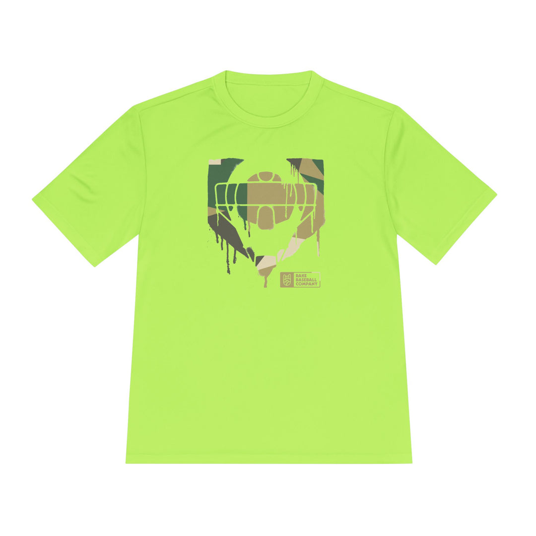 Catcher's Camo Drip Dry Fit Tee - Rake Baseball Company - RAKE BASEBALL | BASEBALL T-SHIRT | BASEBALL CLOTHING | GOOD VIBES ONLY