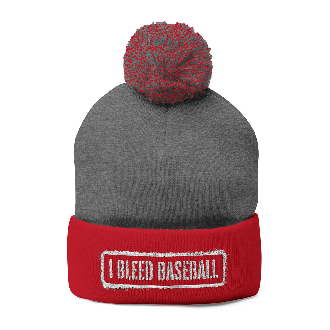 I Bleed Baseball Pom-Pom Beanie