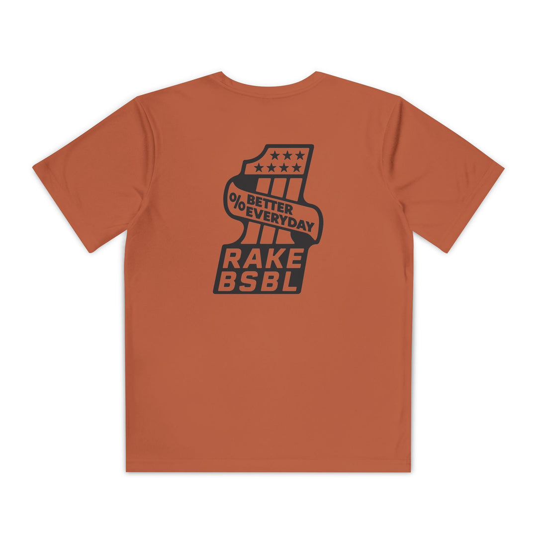 Kids One Percent Better Dry Fit Tee - Rake Baseball Company - RAKE BASEBALL | BASEBALL T-SHIRT | BASEBALL CLOTHING | GOOD VIBES ONLY
