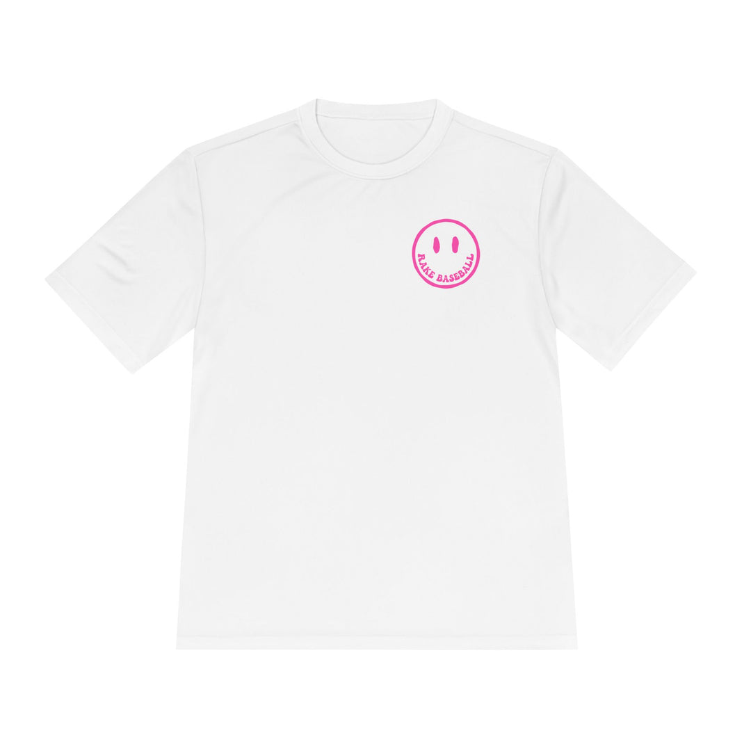 Rake Smile Dry Fit Tee - Rake Baseball Company - RAKE BASEBALL | BASEBALL T-SHIRT | BASEBALL CLOTHING | GOOD VIBES ONLY