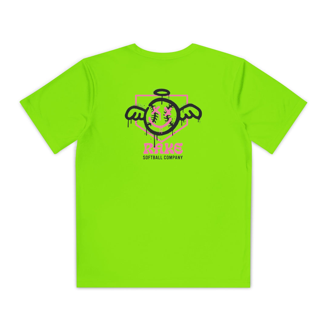 Kids She Angel Drip Softball Dry Fit Tee - Rake Baseball Company - RAKE BASEBALL | BASEBALL T-SHIRT | BASEBALL CLOTHING | GOOD VIBES ONLY