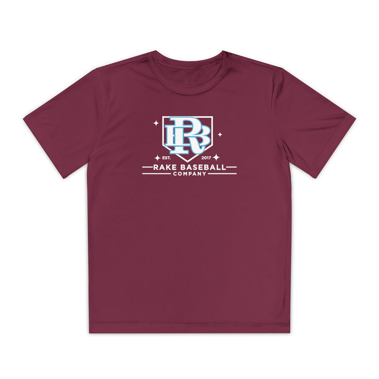 Kids Rake Baseball Homeplate Tee Dry Fit Tee - Rake Baseball Company - RAKE BASEBALL | BASEBALL T-SHIRT | BASEBALL CLOTHING | GOOD VIBES ONLY