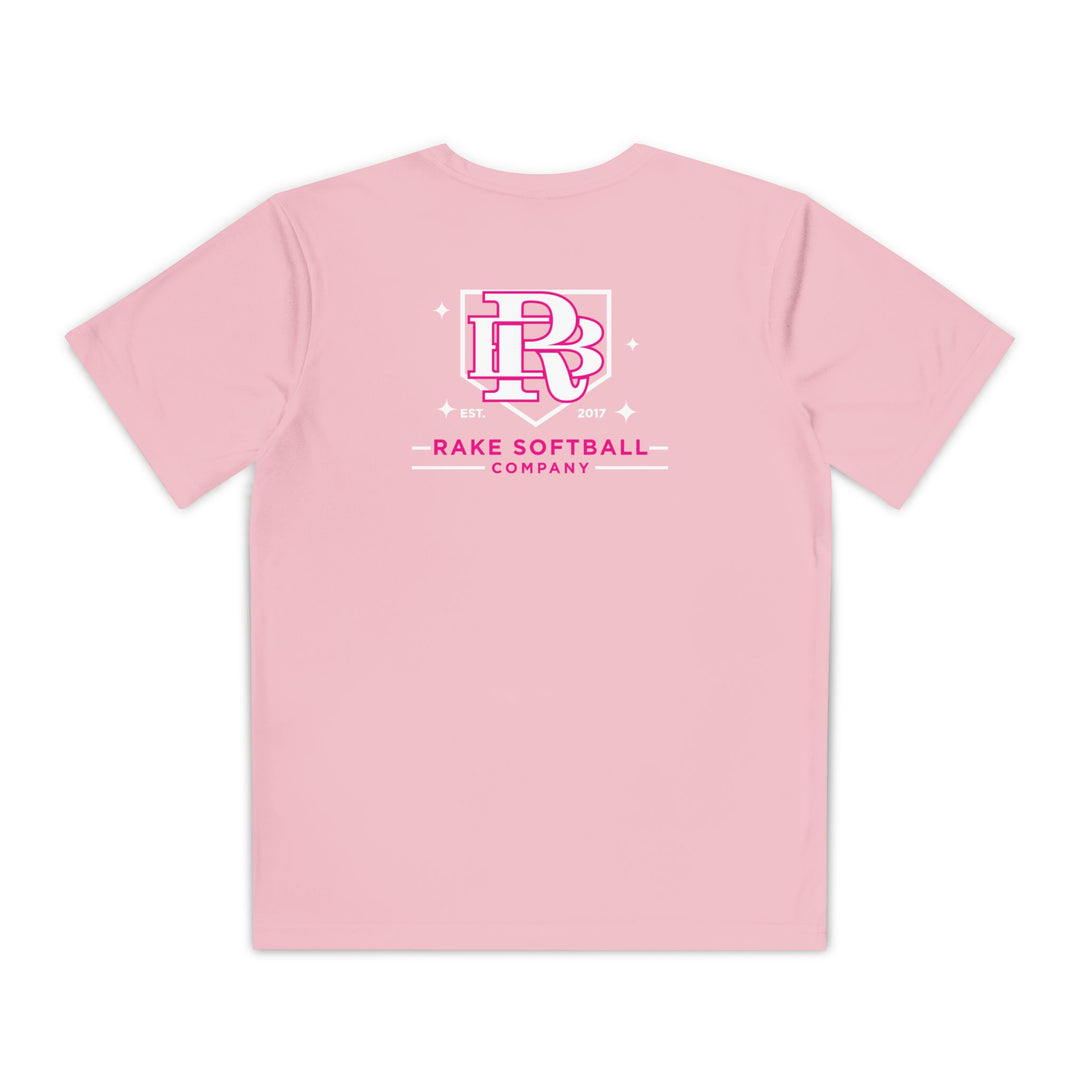 Kids RB Homeplate Softball Dry Fit Tee - Rake Baseball Company - RAKE BASEBALL | BASEBALL T-SHIRT | BASEBALL CLOTHING | GOOD VIBES ONLY