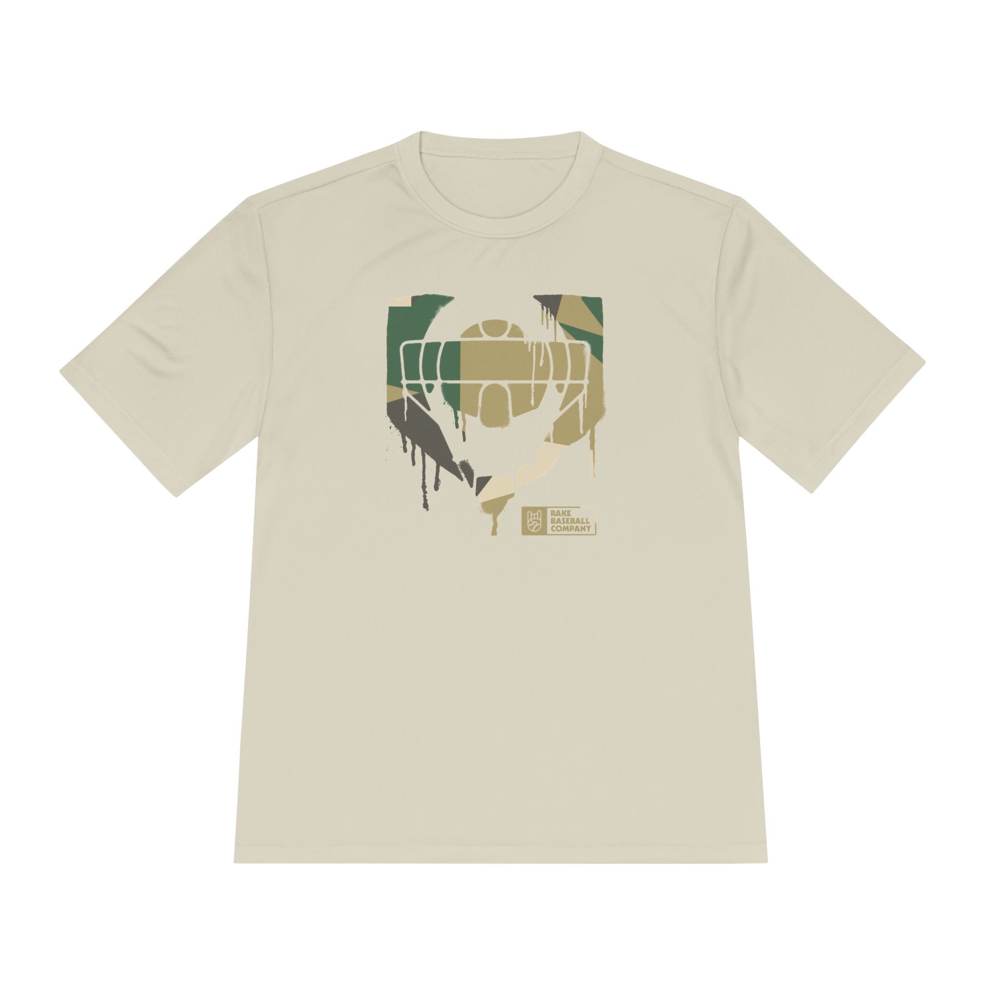 Catcher's Camo Drip Dry Fit Tee - Rake Baseball Company - RAKE BASEBALL | BASEBALL T-SHIRT | BASEBALL CLOTHING | GOOD VIBES ONLY