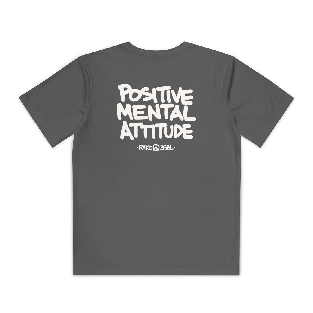 Kids Positive Mental Attitude Dry Fit Tee - Rake Baseball Company - RAKE BASEBALL | BASEBALL T-SHIRT | BASEBALL CLOTHING | GOOD VIBES ONLY