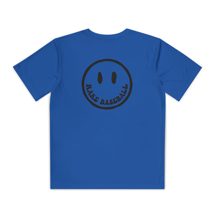 Kids Rake Smile Dry Fit Tee - Rake Baseball Company - RAKE BASEBALL | BASEBALL T-SHIRT | BASEBALL CLOTHING | GOOD VIBES ONLY