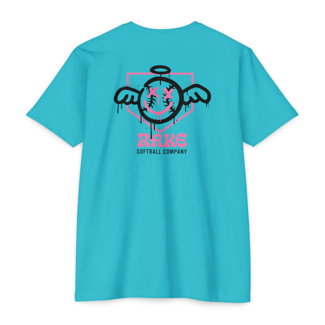 She Angel Drip Softball Tee - Rake Baseball Company - RAKE BASEBALL | BASEBALL T-SHIRT | BASEBALL CLOTHING | GOOD VIBES ONLY