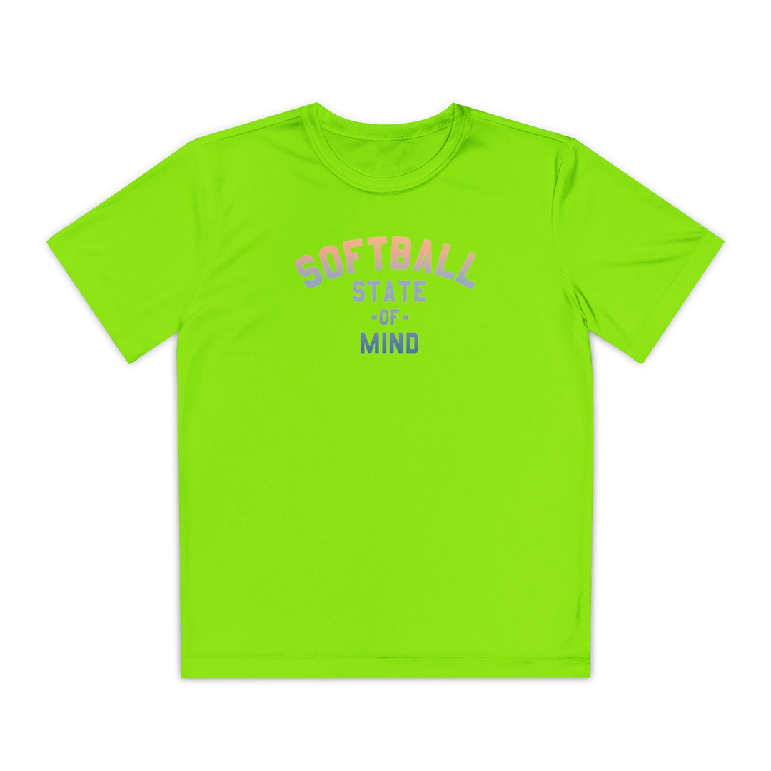 Kids Softball State Of Mind Dry Fit Tee - Rake Baseball Company - RAKE BASEBALL | BASEBALL T-SHIRT | BASEBALL CLOTHING | GOOD VIBES ONLY