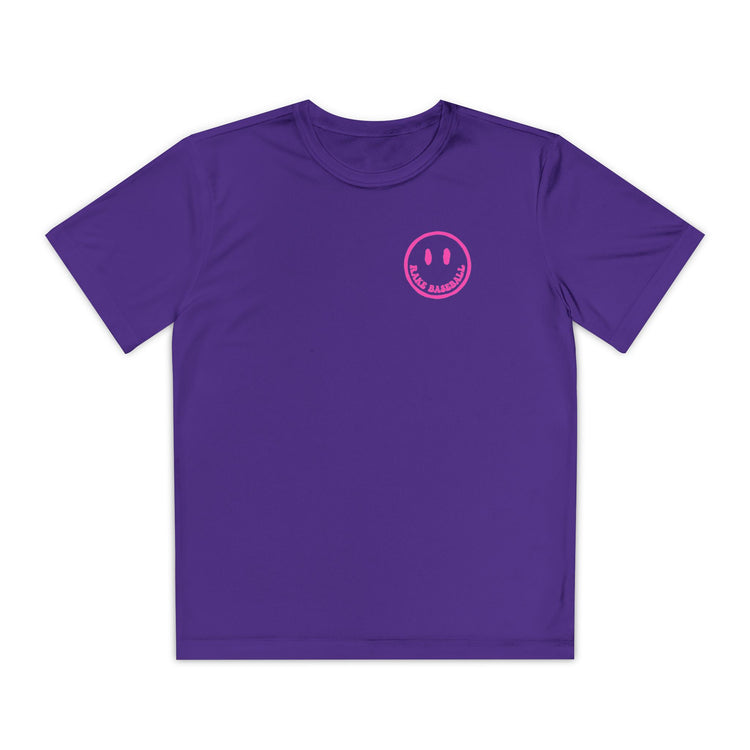 Kids Rake Smile Dry Fit Tee - Rake Baseball Company - RAKE BASEBALL | BASEBALL T-SHIRT | BASEBALL CLOTHING | GOOD VIBES ONLY