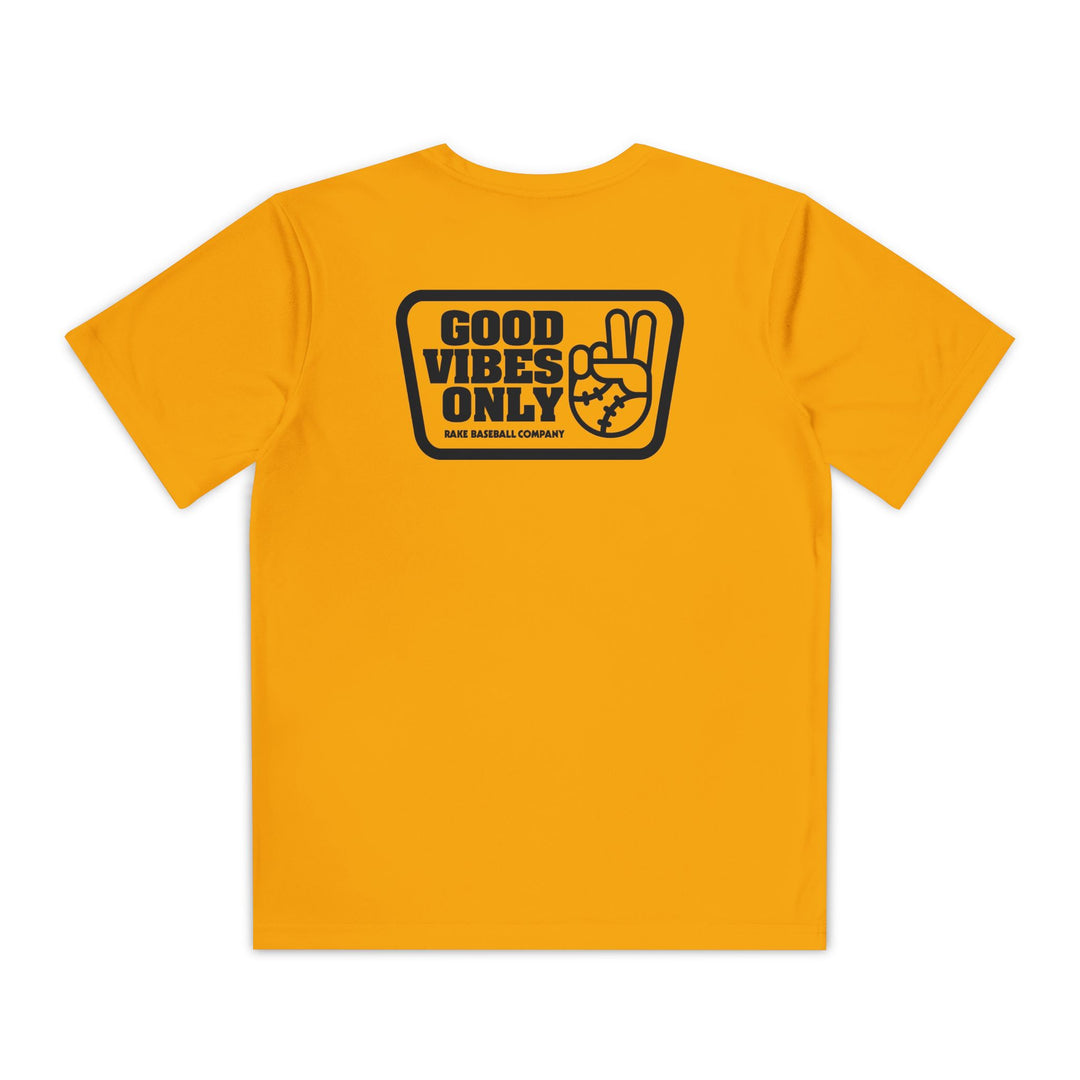 Kids Good Vibes Only Box Dry Fit Tee - Rake Baseball Company - RAKE BASEBALL | BASEBALL T-SHIRT | BASEBALL CLOTHING | GOOD VIBES ONLY