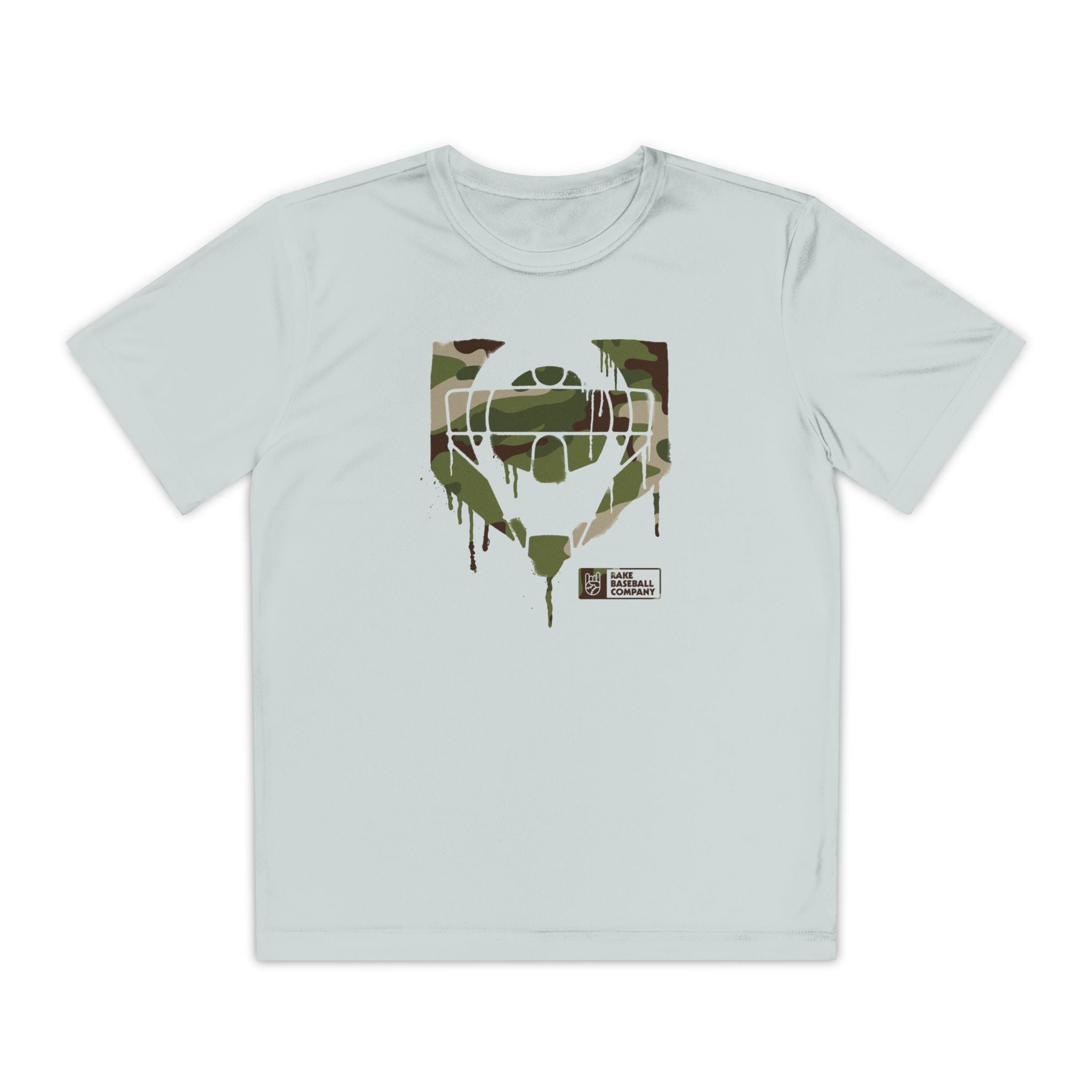Kids Catcher's Drip Camo Dry Fit Tee - Rake Baseball Company - RAKE BASEBALL | BASEBALL T-SHIRT | BASEBALL CLOTHING | GOOD VIBES ONLY