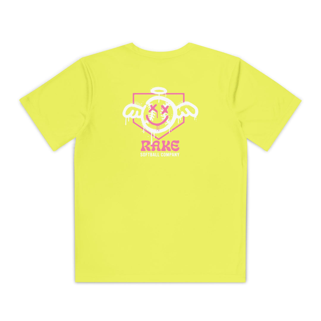 Kids She Angel Drip Softball Dry Fit Tee - Rake Baseball Company - RAKE BASEBALL | BASEBALL T-SHIRT | BASEBALL CLOTHING | GOOD VIBES ONLY