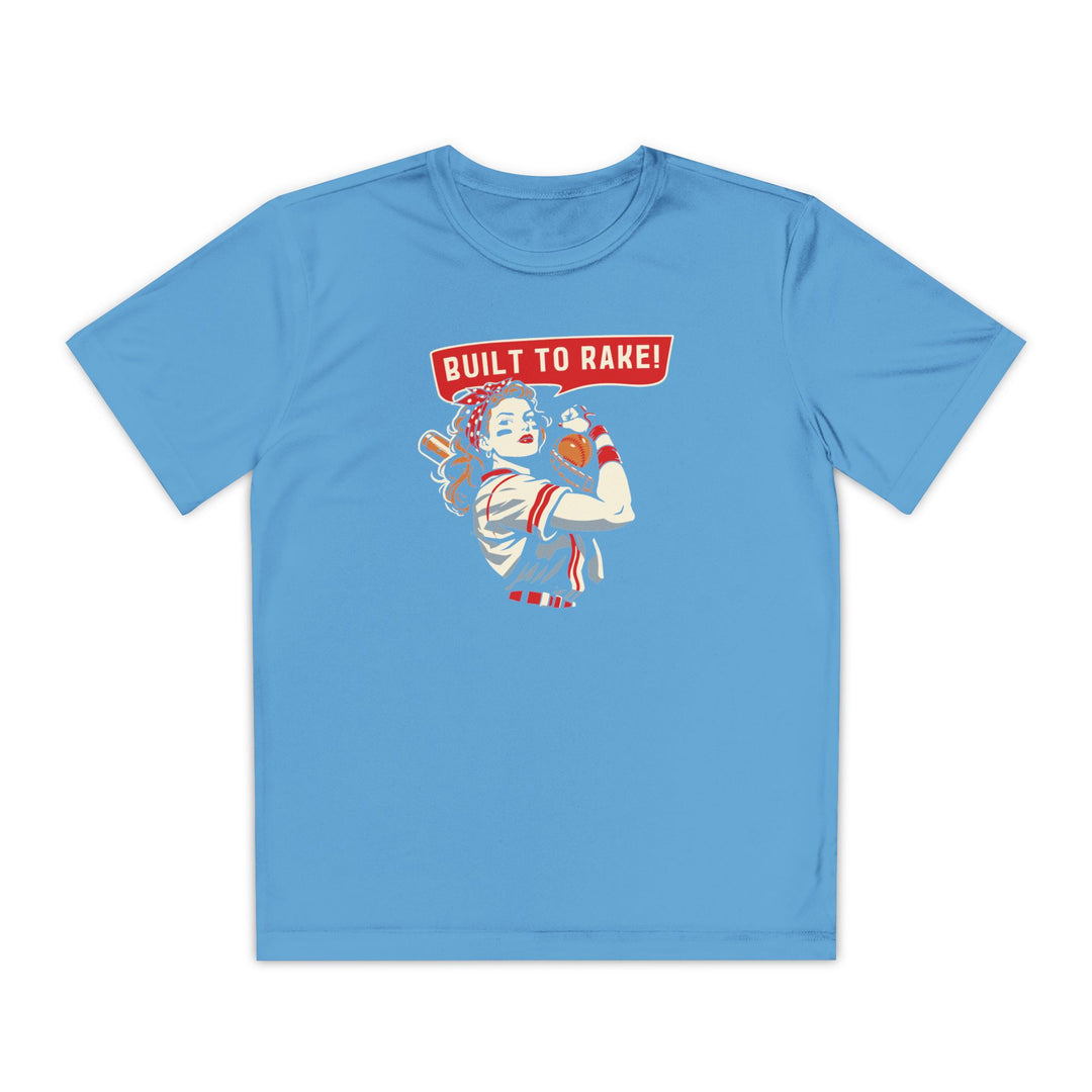 Kids Built To Rake Softball Dry Fit Tee - Rake Baseball Company - RAKE BASEBALL | BASEBALL T-SHIRT | BASEBALL CLOTHING | GOOD VIBES ONLY