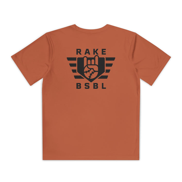 Kids Rake Flag Dry Fit Tee - Rake Baseball Company - RAKE BASEBALL | BASEBALL T-SHIRT | BASEBALL CLOTHING | GOOD VIBES ONLY