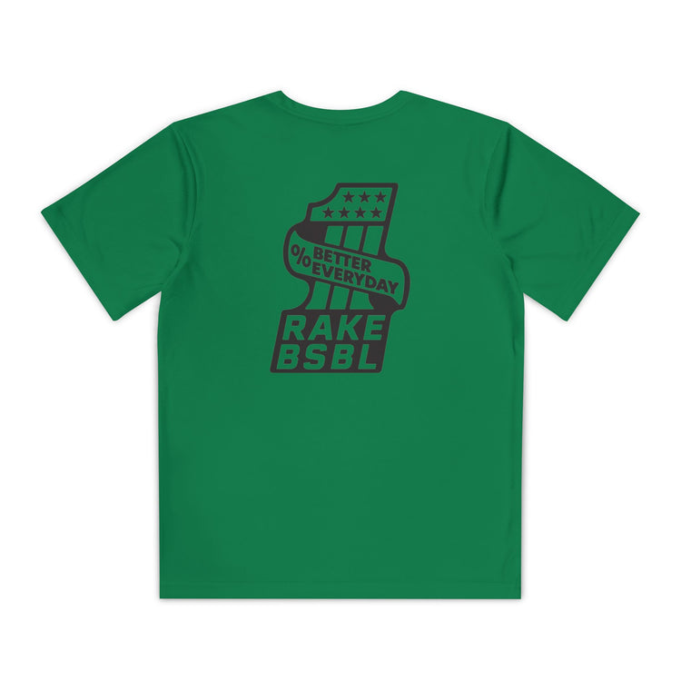 Kids One Percent Better Dry Fit Tee - Rake Baseball Company - RAKE BASEBALL | BASEBALL T-SHIRT | BASEBALL CLOTHING | GOOD VIBES ONLY