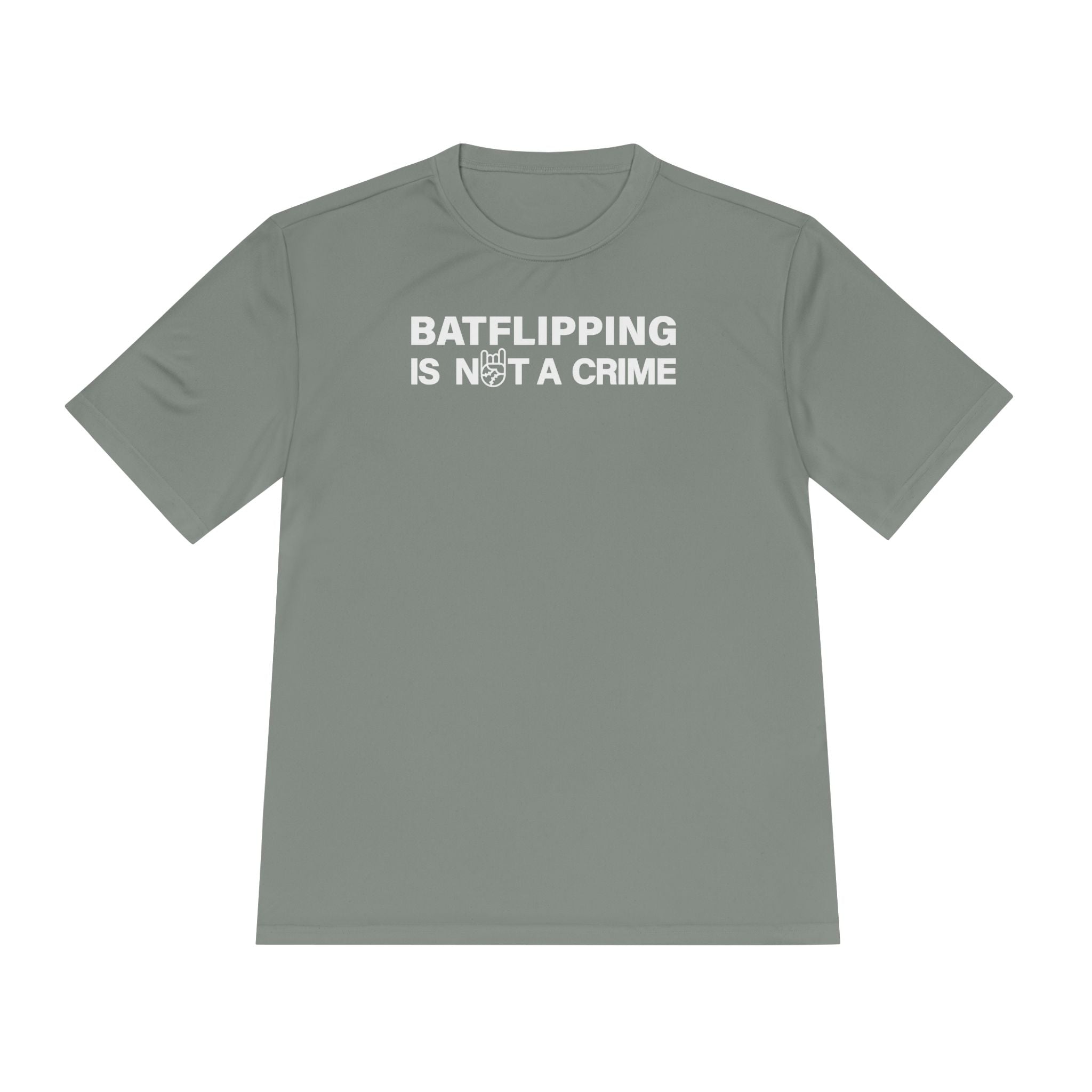 Batflipping Is Not A Crime Dry Fit Tee - Rake Baseball Company - RAKE BASEBALL | BASEBALL T-SHIRT | BASEBALL CLOTHING | GOOD VIBES ONLY