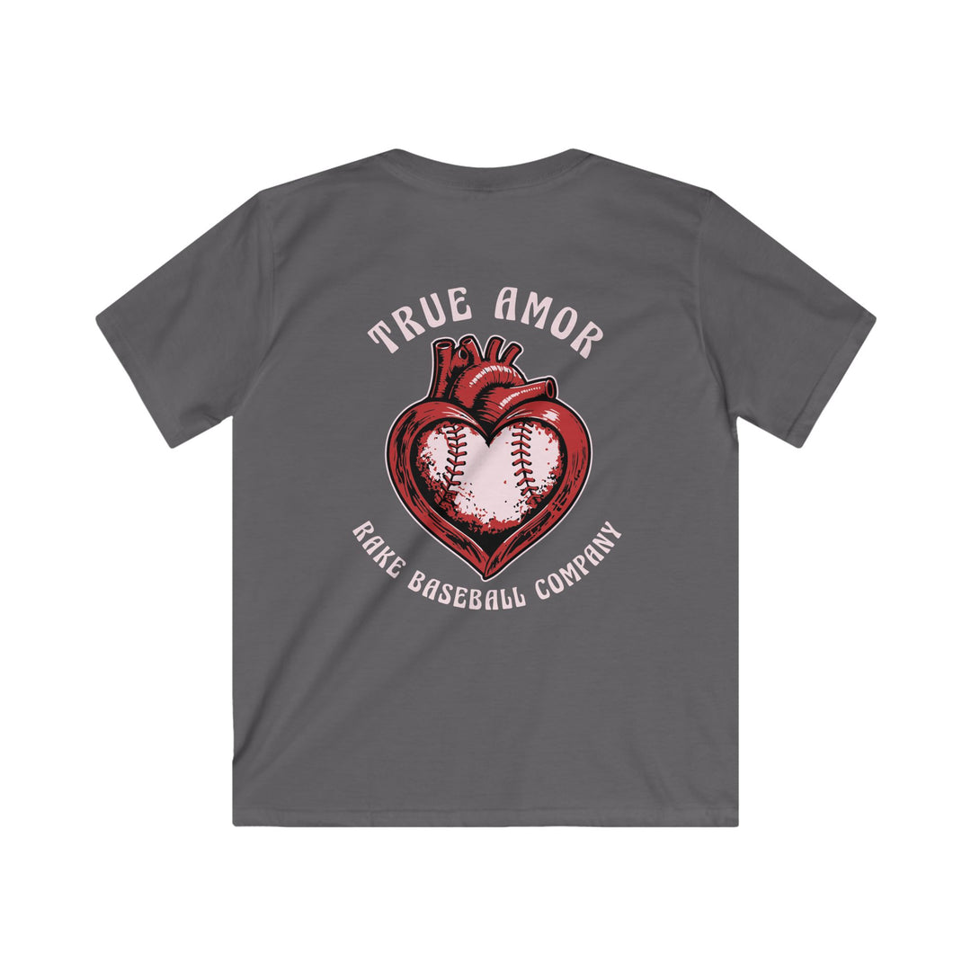 Kids True Amor Baseball Tee - Rake Baseball Company - RAKE BASEBALL | BASEBALL T-SHIRT | BASEBALL CLOTHING | GOOD VIBES ONLY