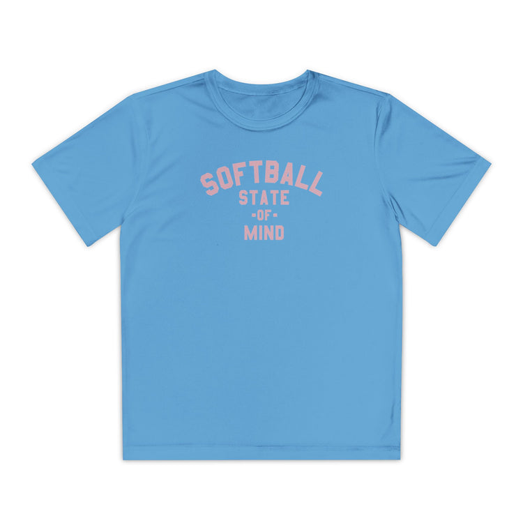 Kids Softball State Of Mind Dry Fit Tee - Rake Baseball Company - RAKE BASEBALL | BASEBALL T-SHIRT | BASEBALL CLOTHING | GOOD VIBES ONLY