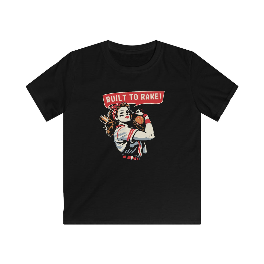Kids Built To Rake Softball Tee - Rake Baseball Company - RAKE BASEBALL | BASEBALL T-SHIRT | BASEBALL CLOTHING | GOOD VIBES ONLY