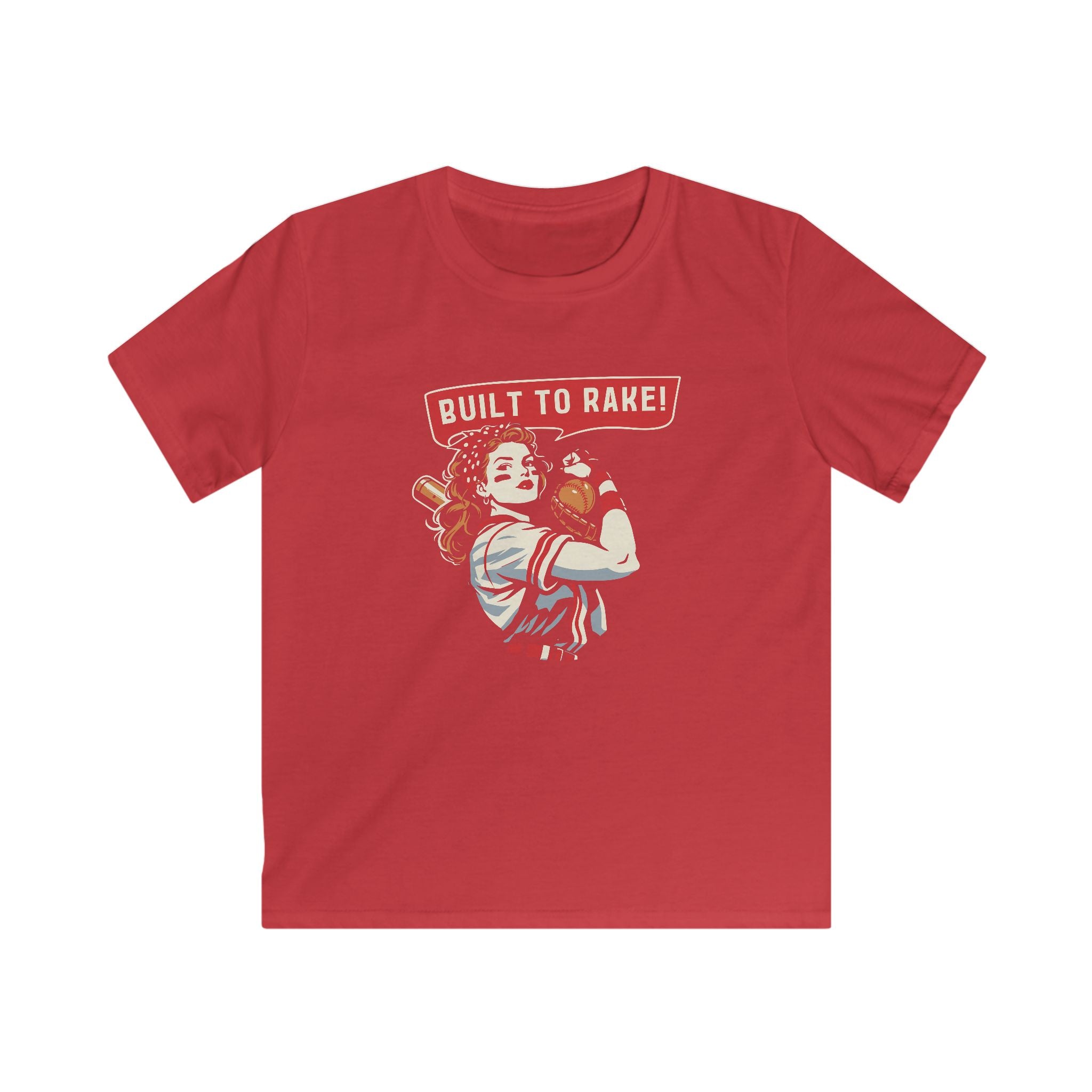 Kids Built To Rake Softball Tee - Rake Baseball Company - RAKE BASEBALL | BASEBALL T-SHIRT | BASEBALL CLOTHING | GOOD VIBES ONLY