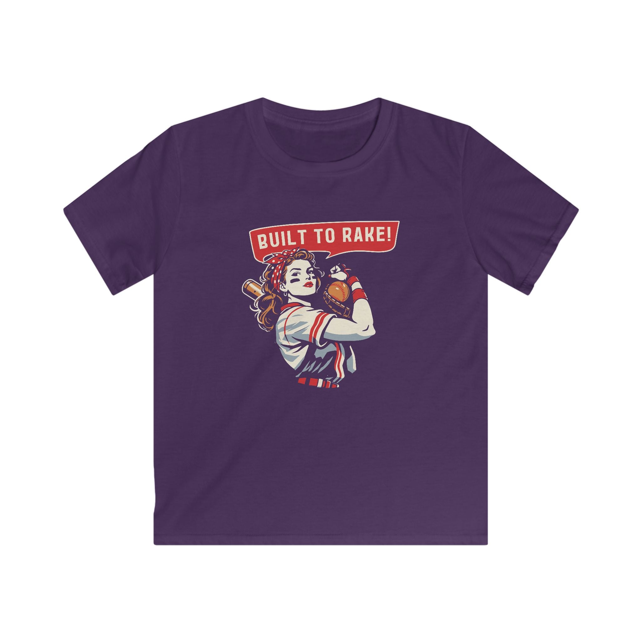 Kids Built To Rake Softball Tee - Rake Baseball Company - RAKE BASEBALL | BASEBALL T-SHIRT | BASEBALL CLOTHING | GOOD VIBES ONLY