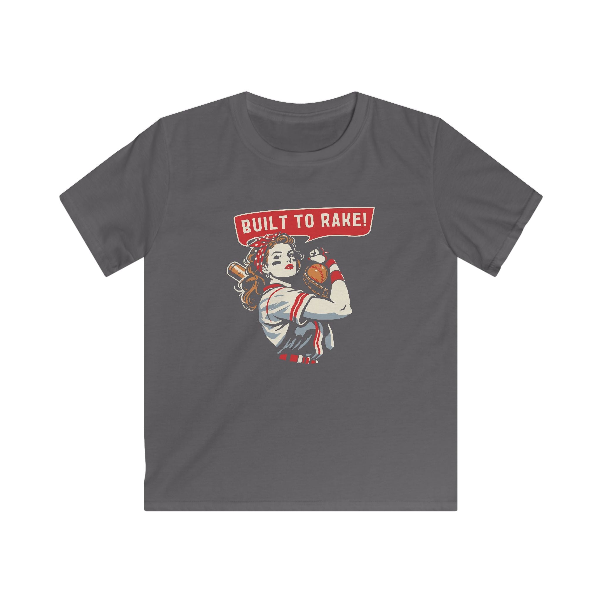 Kids Built To Rake Softball Tee - Rake Baseball Company - RAKE BASEBALL | BASEBALL T-SHIRT | BASEBALL CLOTHING | GOOD VIBES ONLY