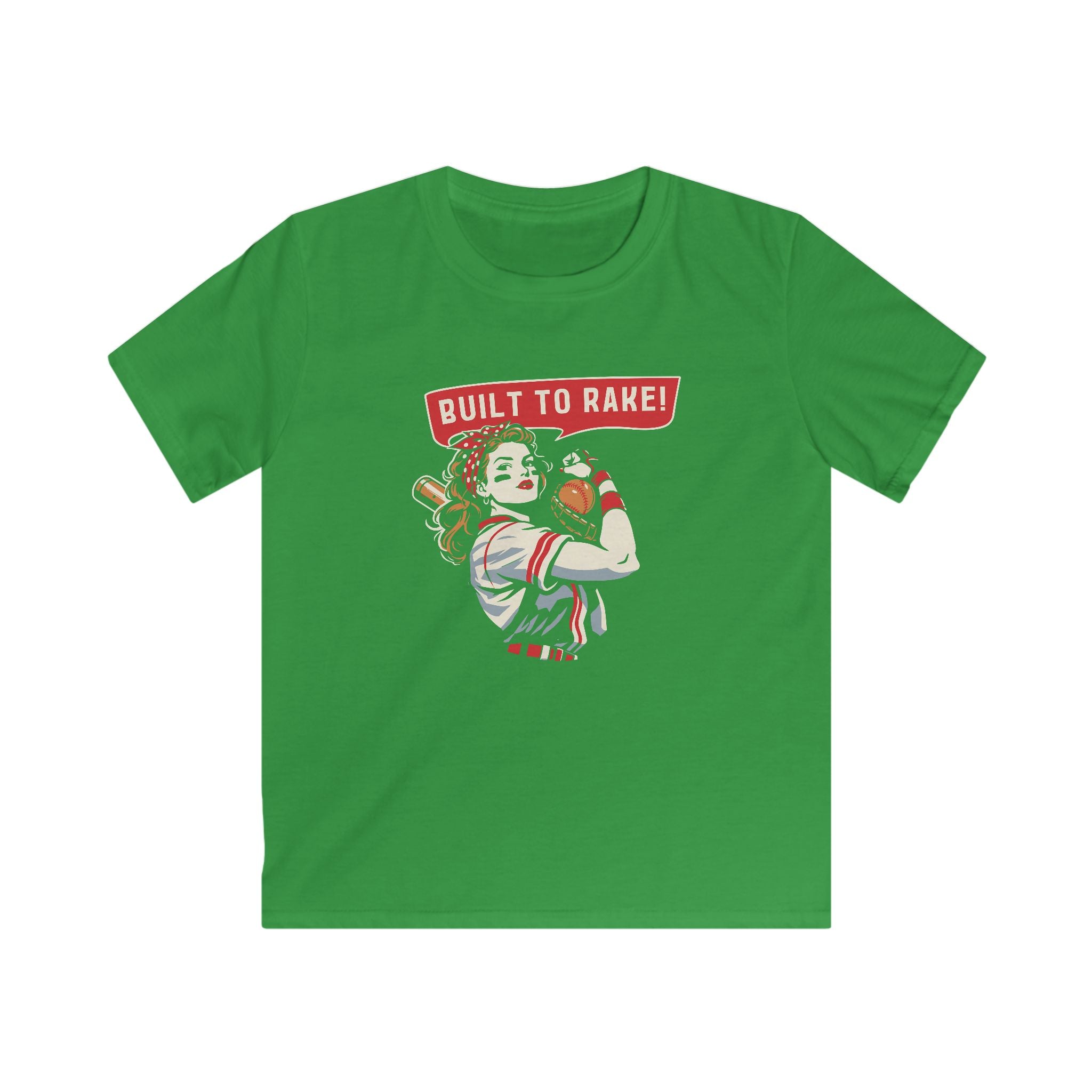 Kids Built To Rake Softball Tee - Rake Baseball Company - RAKE BASEBALL | BASEBALL T-SHIRT | BASEBALL CLOTHING | GOOD VIBES ONLY
