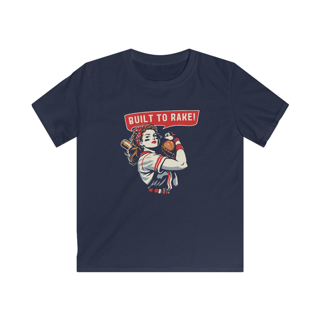 Kids Built To Rake Softball Tee - Rake Baseball Company - RAKE BASEBALL | BASEBALL T-SHIRT | BASEBALL CLOTHING | GOOD VIBES ONLY