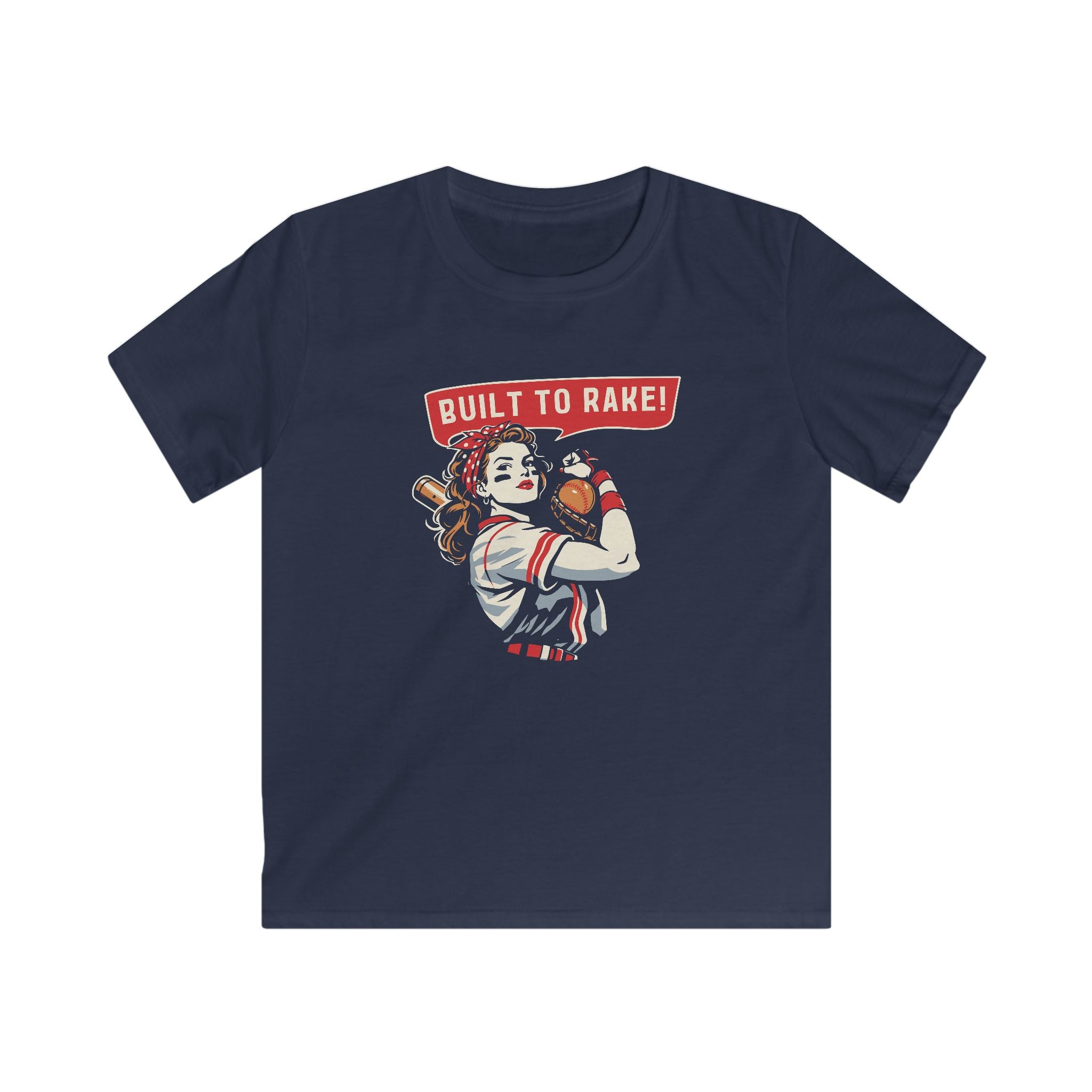 Kids Built To Rake Softball Tee - Rake Baseball Company - RAKE BASEBALL | BASEBALL T-SHIRT | BASEBALL CLOTHING | GOOD VIBES ONLY