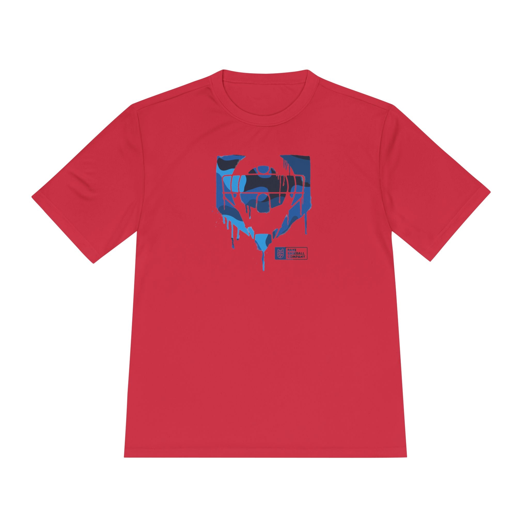 Catcher's Blue Camo Drip Dry Fit Tee - Rake Baseball Company - RAKE BASEBALL | BASEBALL T-SHIRT | BASEBALL CLOTHING | GOOD VIBES ONLY