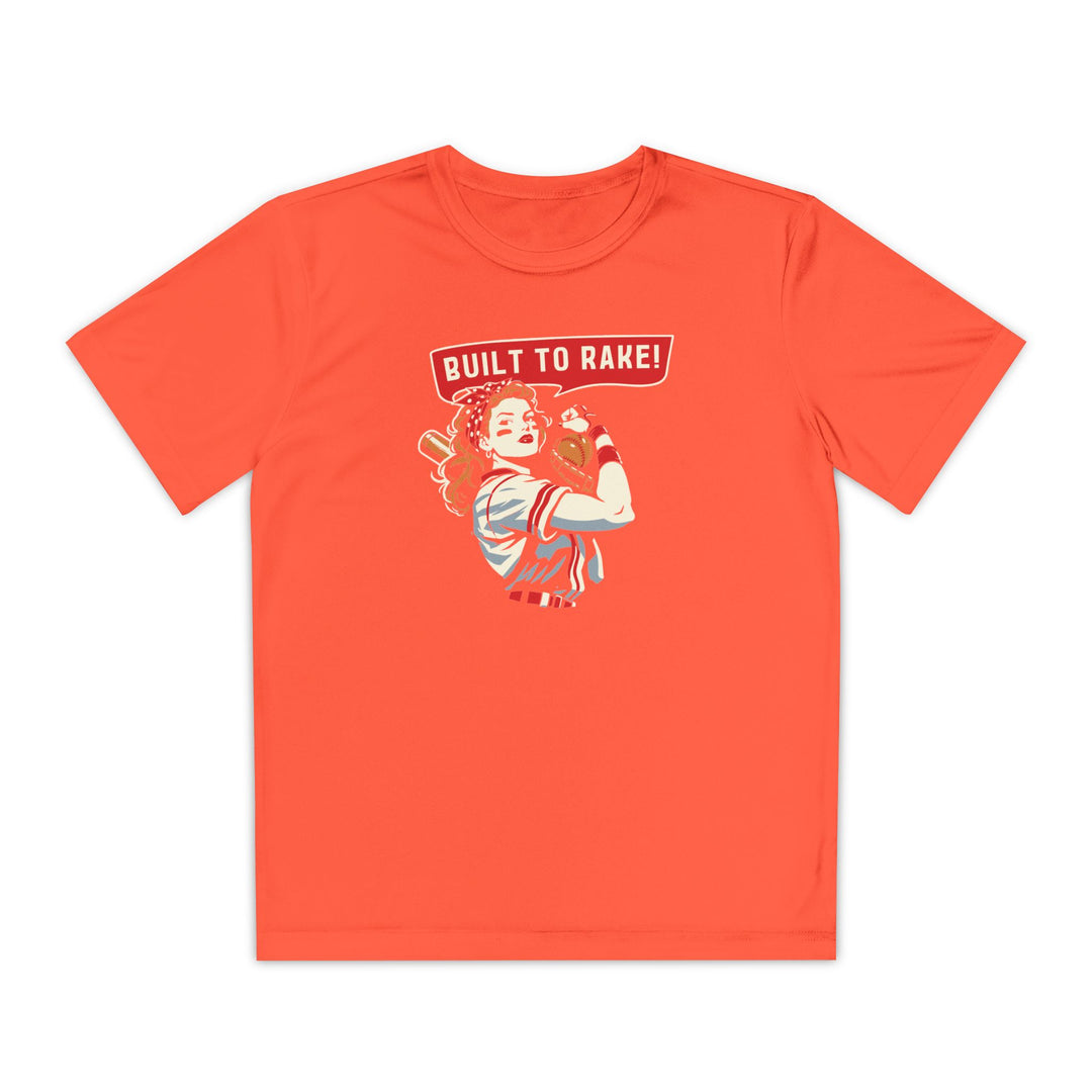 Kids Built To Rake Softball Dry Fit Tee - Rake Baseball Company - RAKE BASEBALL | BASEBALL T-SHIRT | BASEBALL CLOTHING | GOOD VIBES ONLY