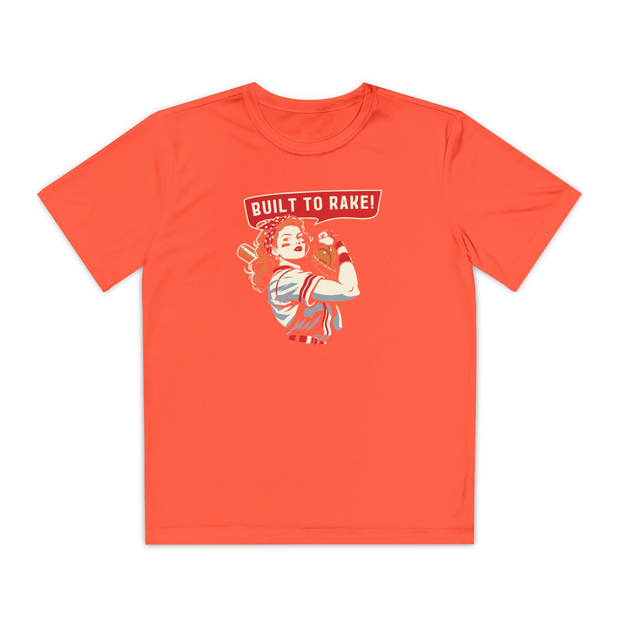 Kids Built To Rake Softball Dry Fit Tee - Rake Baseball Company - RAKE BASEBALL | BASEBALL T-SHIRT | BASEBALL CLOTHING | GOOD VIBES ONLY