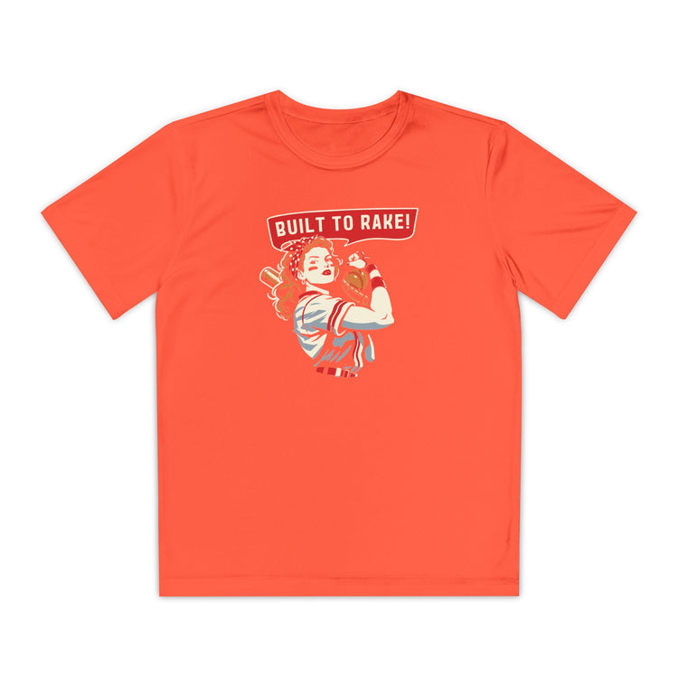 Kids Built To Rake Softball Dry Fit Tee - Rake Baseball Company - RAKE BASEBALL | BASEBALL T-SHIRT | BASEBALL CLOTHING | GOOD VIBES ONLY