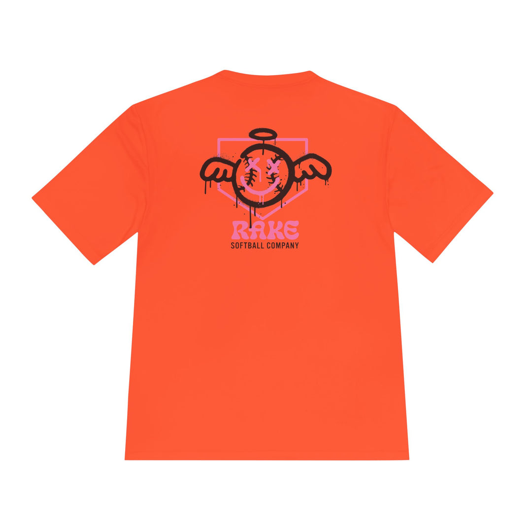 She Angel Drip Softball Dry Fit Tee - Rake Baseball Company - RAKE BASEBALL | BASEBALL T-SHIRT | BASEBALL CLOTHING | GOOD VIBES ONLY
