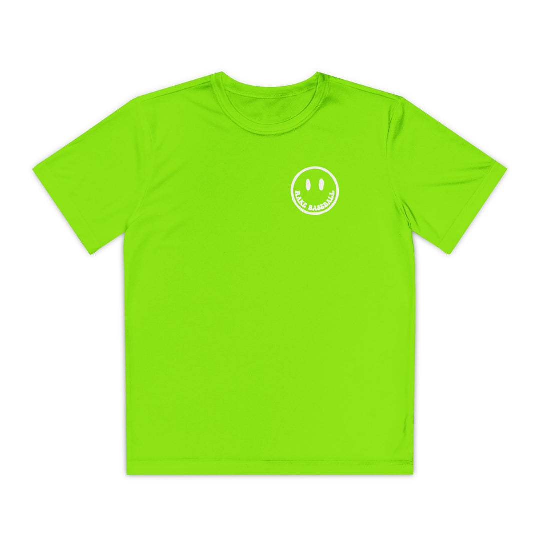 Kids Rake Smile Dry Fit Tee - Rake Baseball Company - RAKE BASEBALL | BASEBALL T-SHIRT | BASEBALL CLOTHING | GOOD VIBES ONLY