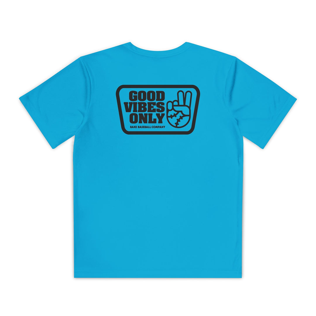Kids Good Vibes Only Box Dry Fit Tee - Rake Baseball Company - RAKE BASEBALL | BASEBALL T-SHIRT | BASEBALL CLOTHING | GOOD VIBES ONLY