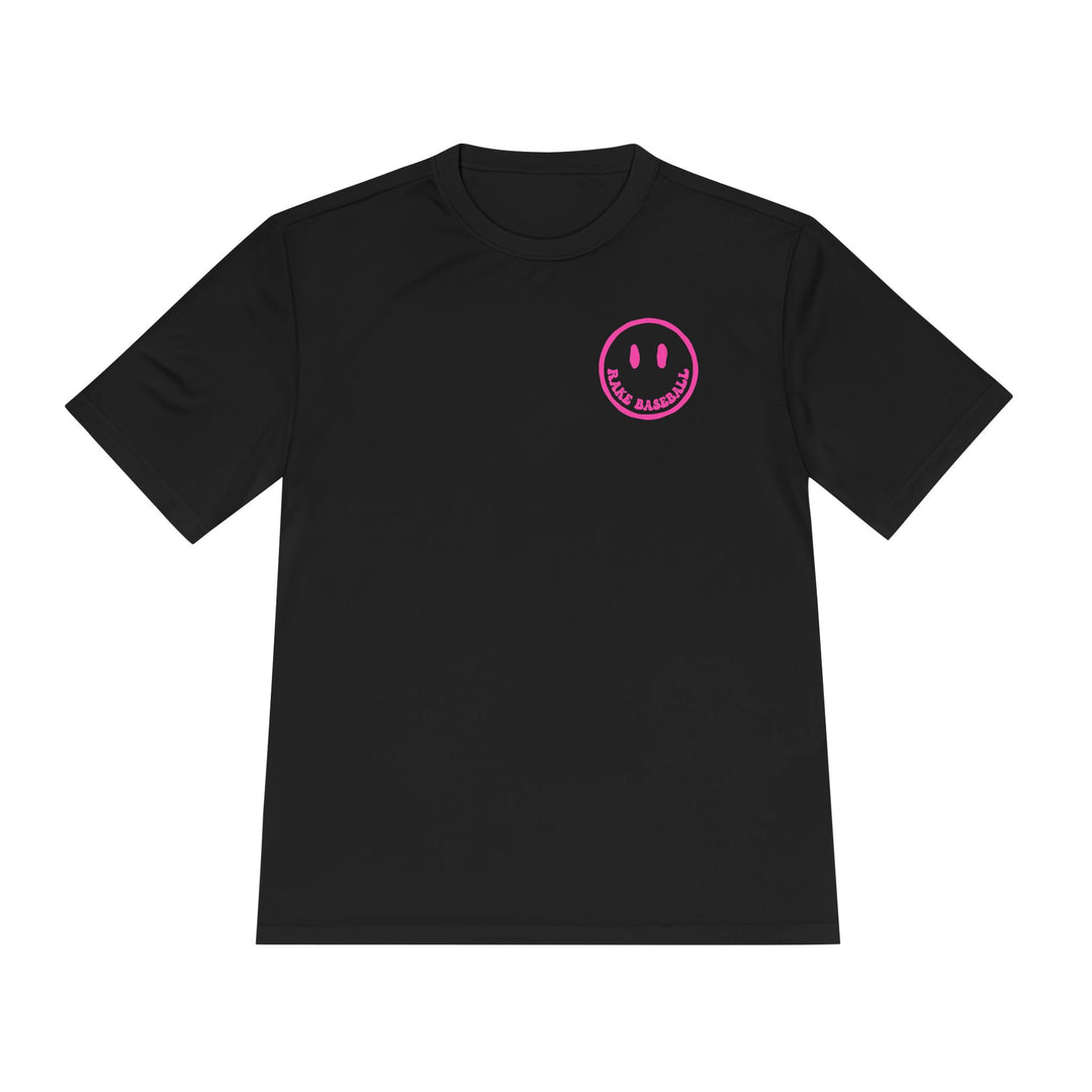 Rake Smile Dry Fit Tee - Rake Baseball Company - RAKE BASEBALL | BASEBALL T-SHIRT | BASEBALL CLOTHING | GOOD VIBES ONLY