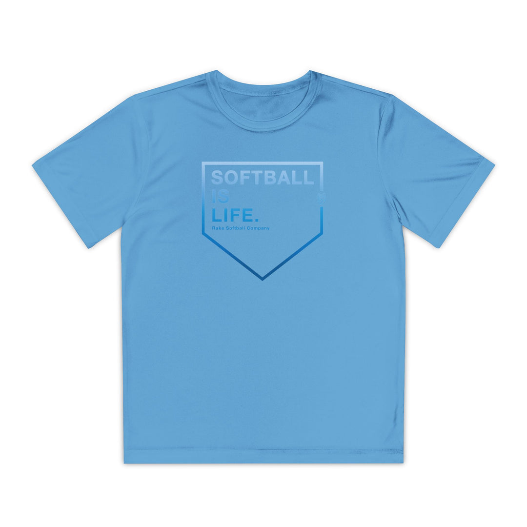 Kids Softball Is Life Dry Fit Tee - Rake Baseball Company - RAKE BASEBALL | BASEBALL T-SHIRT | BASEBALL CLOTHING | GOOD VIBES ONLY