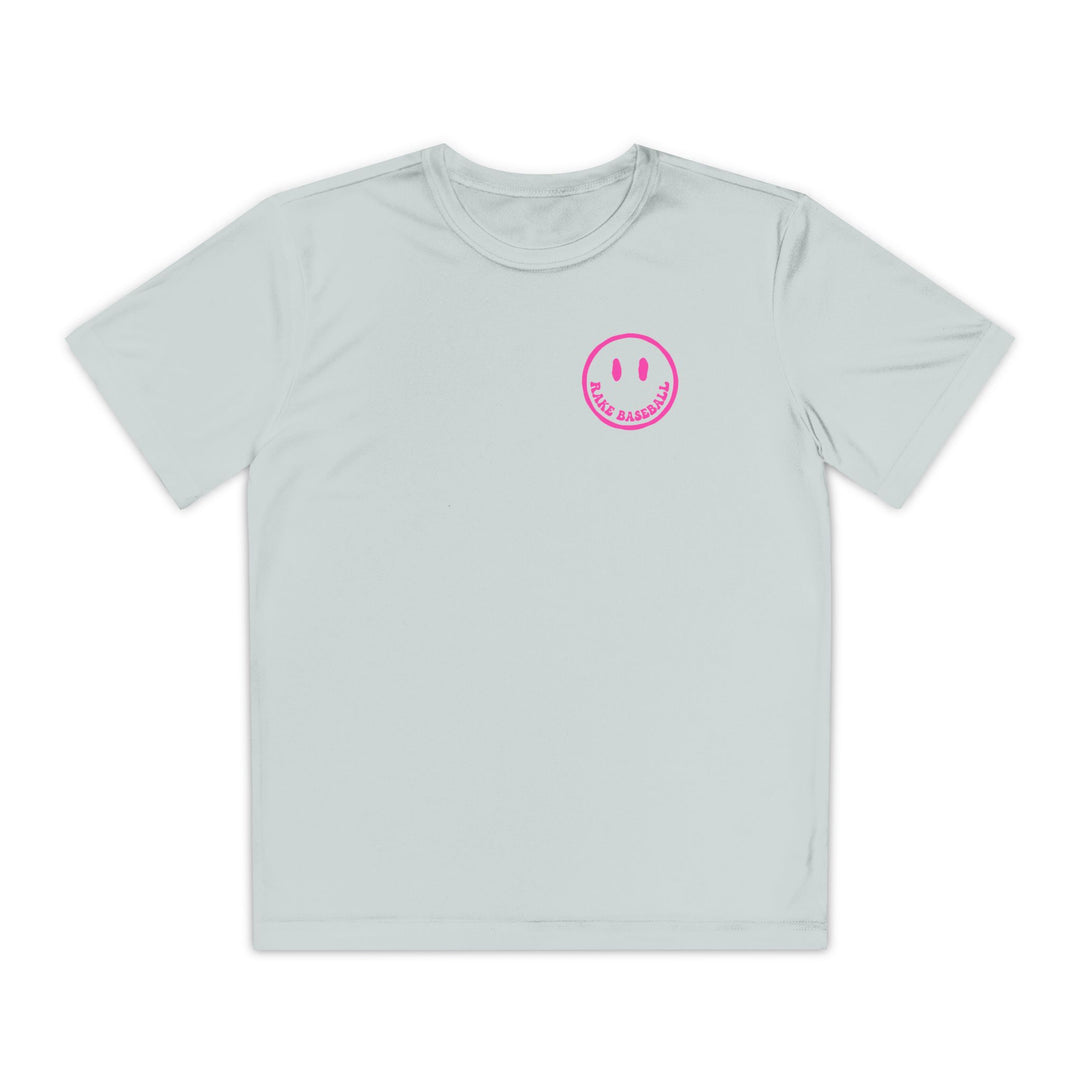 Kids Rake Smile Dry Fit Tee - Rake Baseball Company - RAKE BASEBALL | BASEBALL T-SHIRT | BASEBALL CLOTHING | GOOD VIBES ONLY
