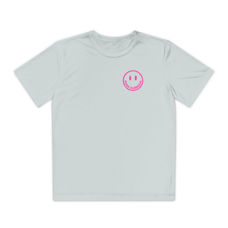 Kids Rake Smile Dry Fit Tee - Rake Baseball Company - RAKE BASEBALL | BASEBALL T-SHIRT | BASEBALL CLOTHING | GOOD VIBES ONLY