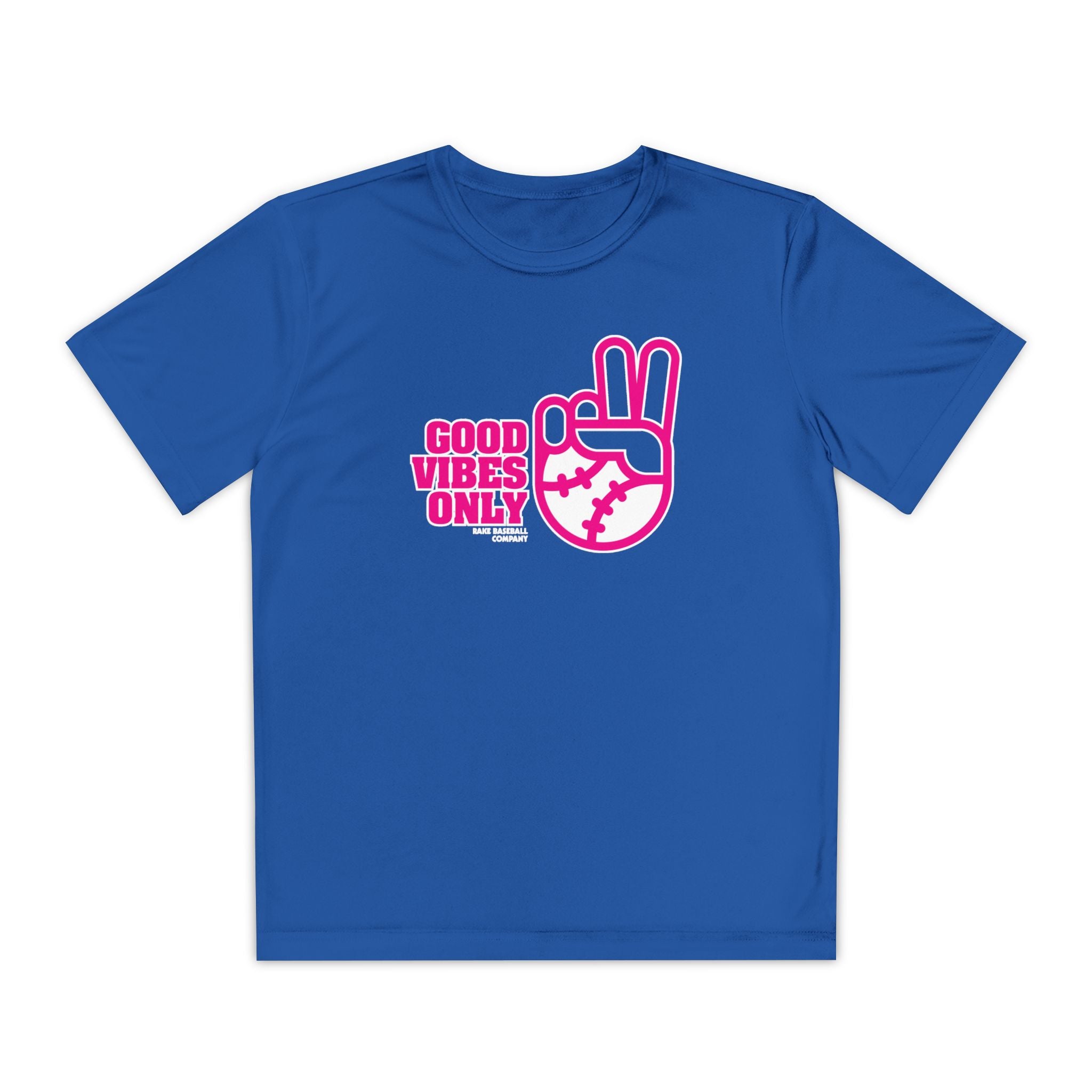 Kids Good Vibes Only Dry Fit Tee - Rake Baseball Company - RAKE BASEBALL | BASEBALL T-SHIRT | BASEBALL CLOTHING | GOOD VIBES ONLY